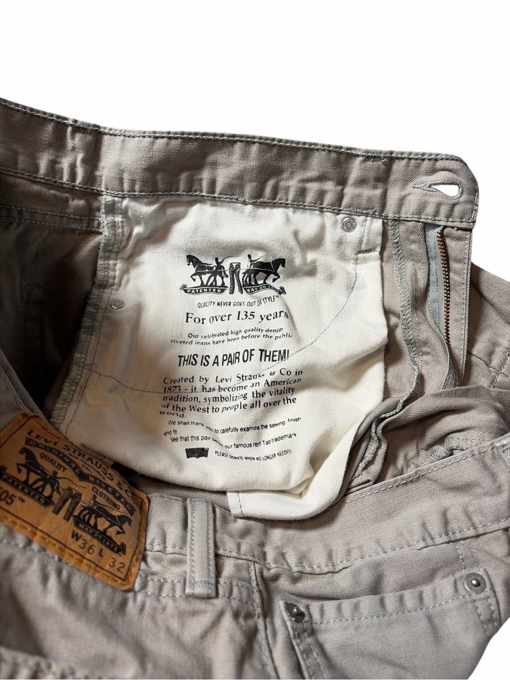 Levi's 505 Regular Fit Men’s Pants  100%   Sz 36x32 - Picture 4 of 12